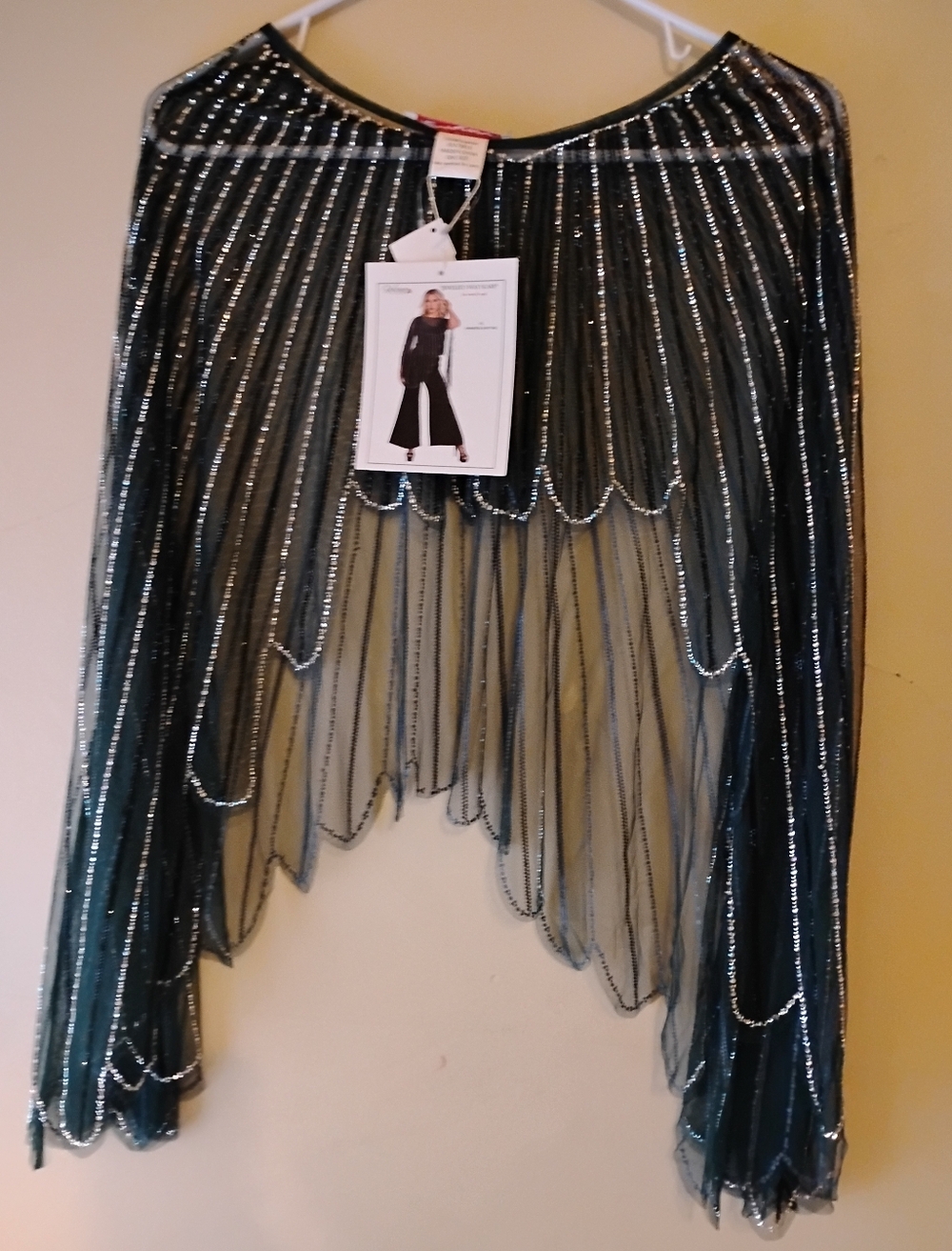 Emerald Sheer Jeweled 7-way Scarf